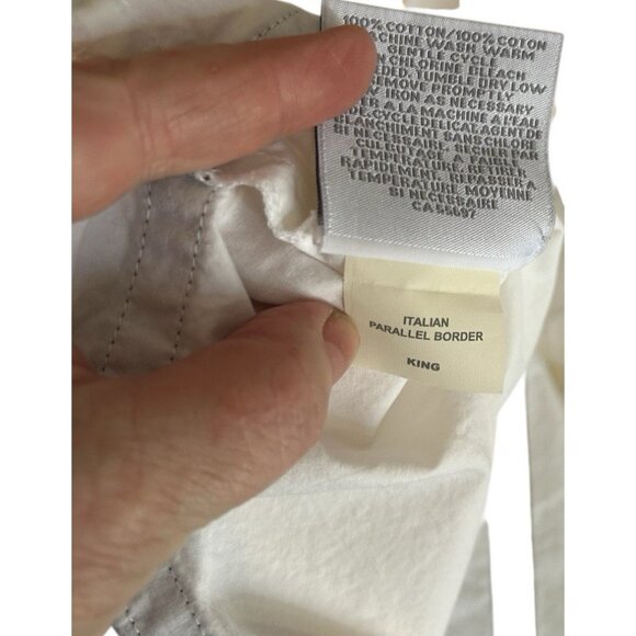 Restoration Hardware Parallel Border King Pillowcase Set Burnt Caramel Italy - Picture 4 of 4